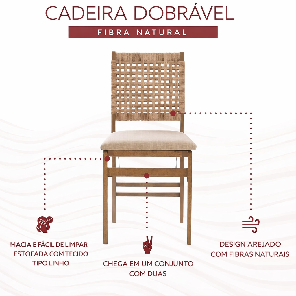 Kit 2 Cadeiras Dobráveis Confort Line